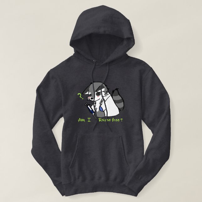 Raccoon-Bin ich RNase Free? Hoodie (Design vorne)