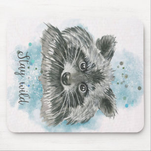Raccoon Bleibe Wild Geschenk für Kinder Mousepad