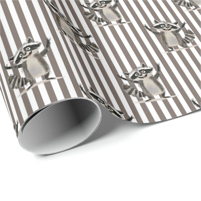 Raccoon braun Großformat für Handwerk oder Geschen Geschenkpapier (Rolleneckpunkt)