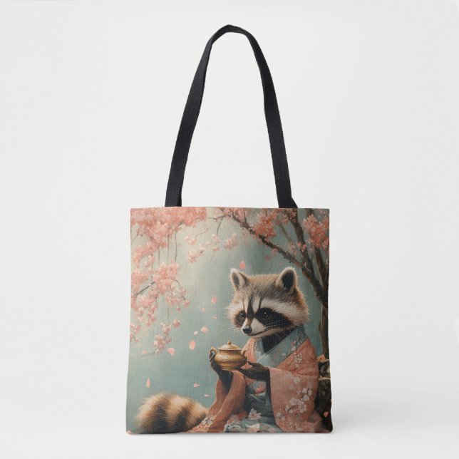 Raccoon Buddha: Friedlicher Tee unter Kirschbaum (Vorderseite)