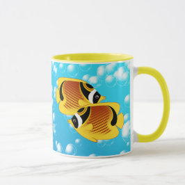 Raccoon Butterflyfish in Bubbly Water Tasse