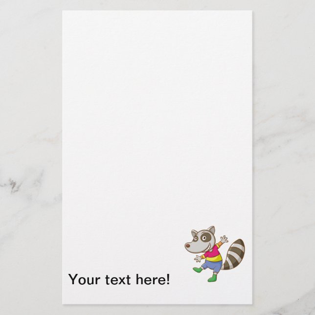 Raccoon-Cartoon Briefpapier (Vorderseite)