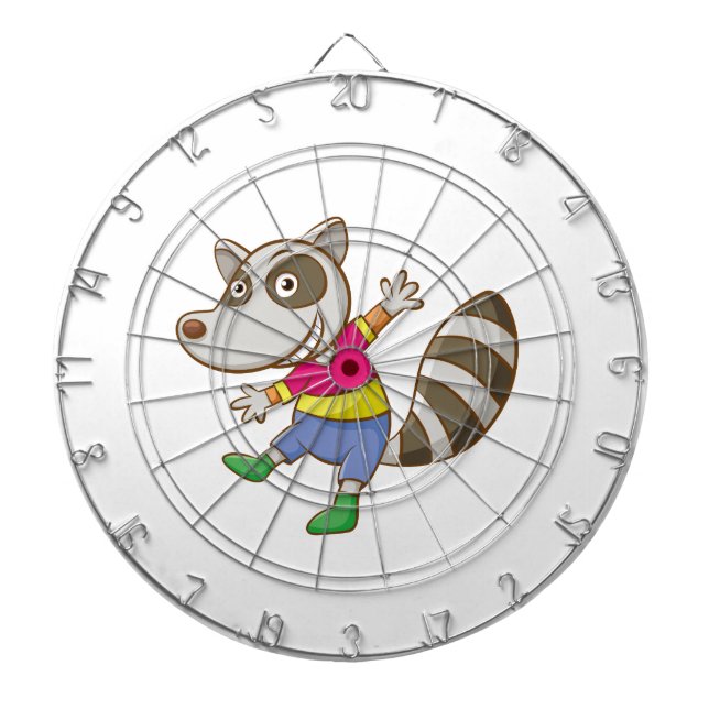 Raccoon-Cartoon Dartscheibe (vorne)