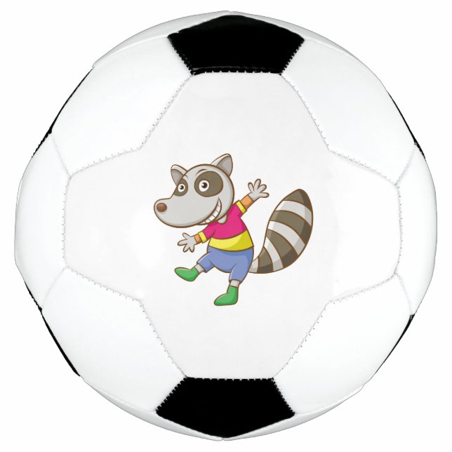 Raccoon-Cartoon Fußball (Vorderseite)