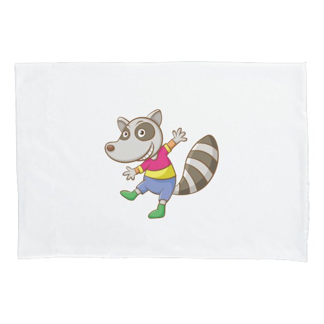 Raccoon-Cartoon Kissenbezug (Vorderseite)