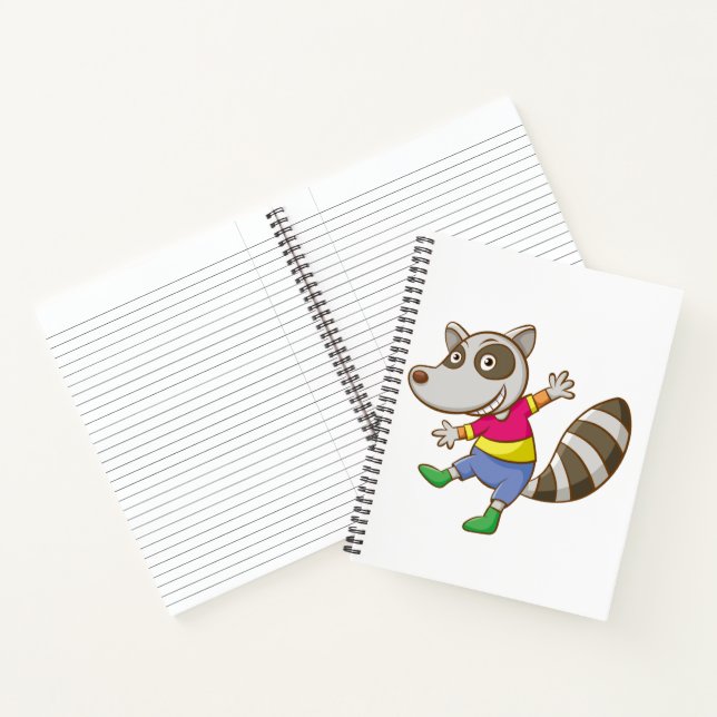 Raccoon-Cartoon Notizbuch (Innenseite)