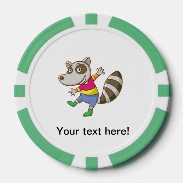 Raccoon-Cartoon Pokerchips (Vorderseite)