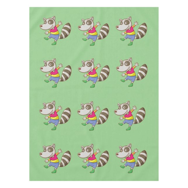 Raccoon-Cartoon Tischdecke (Vorderseite)