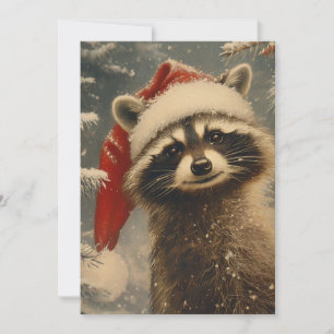 Raccoon Christmas Feiertagskarte