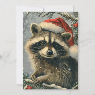 Raccoon Christmas Feiertagskarte