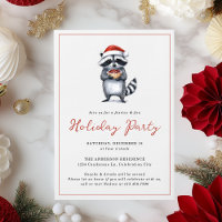 Raccoon Christmas Niedlich Holiday Party