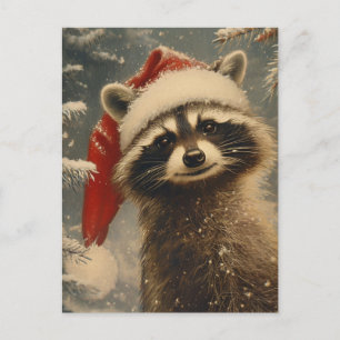 Raccoon Christmas Postkarte