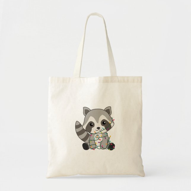 Raccoon Christmas Snow Winter Raccoons Adult Cloth Tragetasche (Vorne)