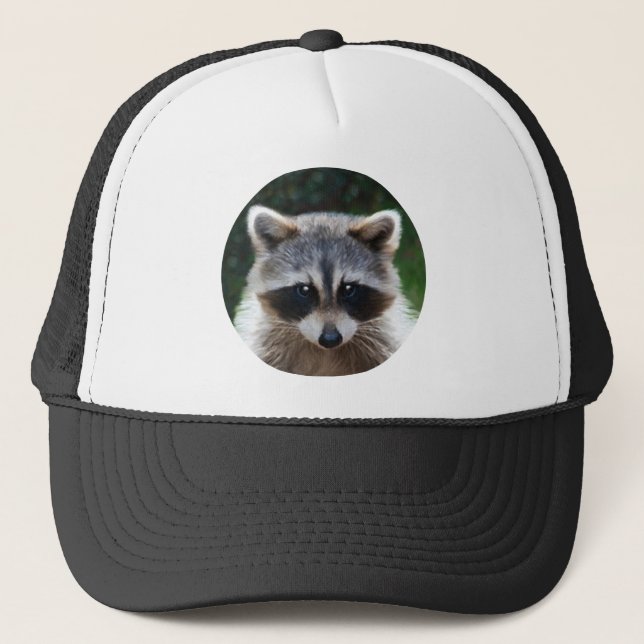 Raccoon Coon Wild Animes Wildlife Hat Truckerkappe (Vorderseite)