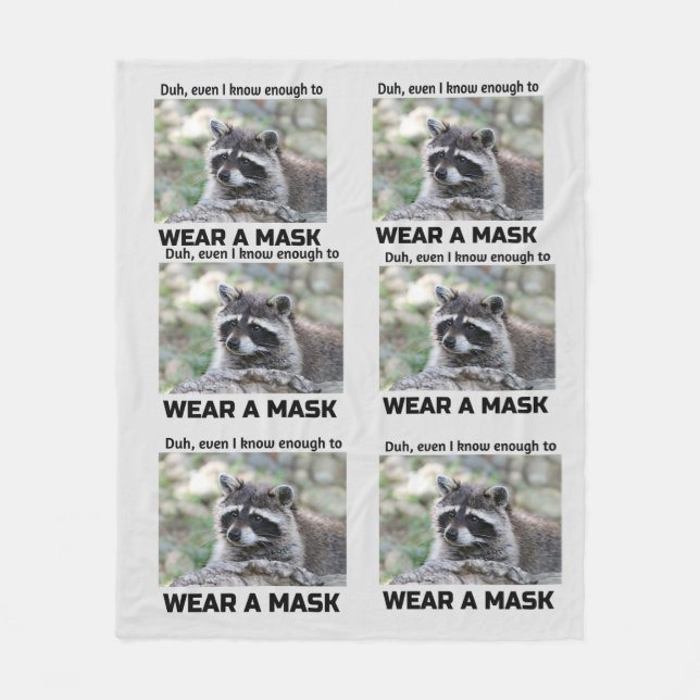 Raccoon Covid frage für ein Maskencover Fleece Bla (Vorderseite)