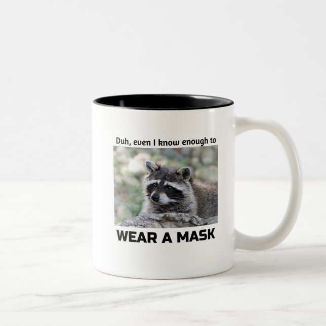 Raccoon Covid Metapher Pour the Java Zwei-Tone-Kof Zweifarbige Tasse (Rechts)