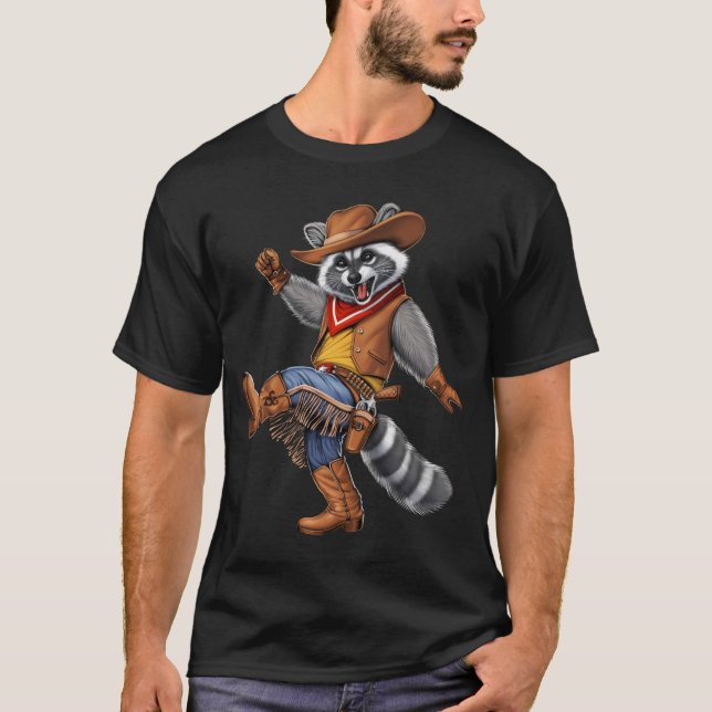 Raccoon Cowboy T-Shirt (Vorderseite)