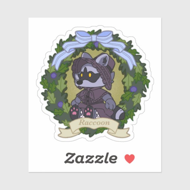Raccoon Custom-Cut Vinyl Sticker (Blatt)