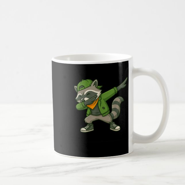 Raccoon Dab Streetwear Clic Funny For Men Women Ki Kaffeetasse (Rechts)