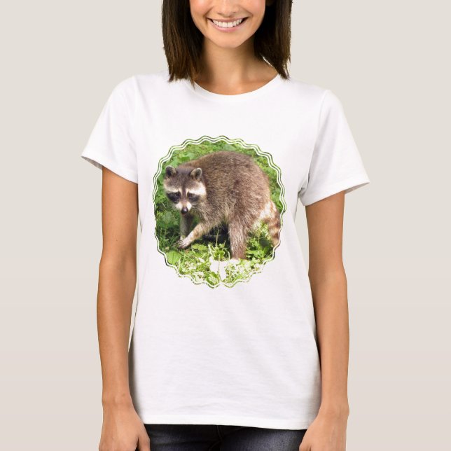 Raccoon-Damen-angepasster T - Shirt (Vorderseite)