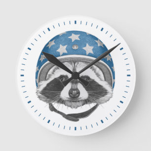 Raccoon Daredevil Runde Wanduhr