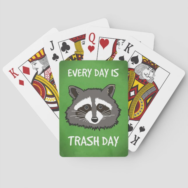 Raccoon, der jeden Tag verschmutzt wird Spielkarten (Rückseite)