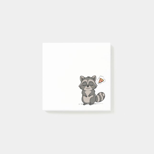Raccoon Dream - Pizza! Post-it Klebezettel (Vorderseite)