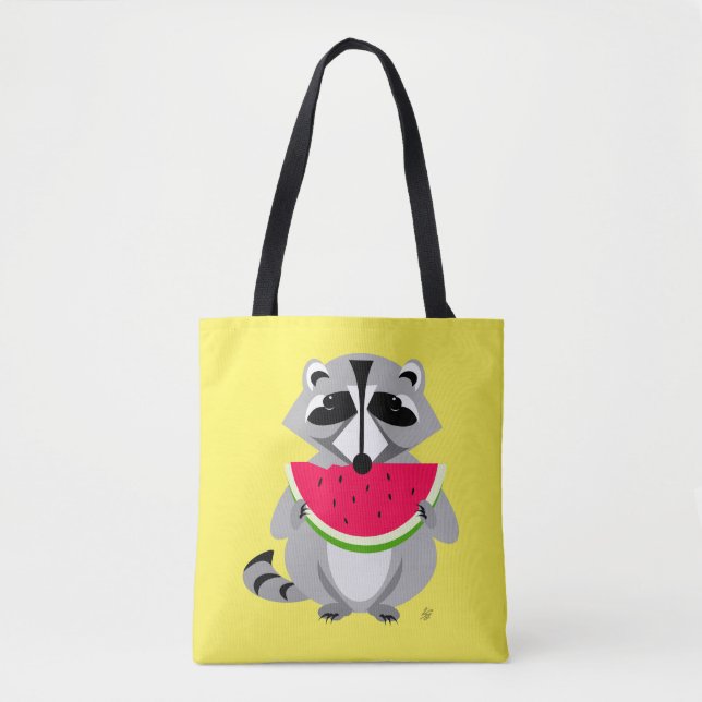 Raccoon Eating Watermelone Cartoon (Vorderseite)