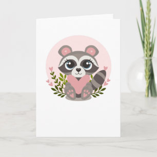 Raccoon Ein Herz für den Valentinstag Karte