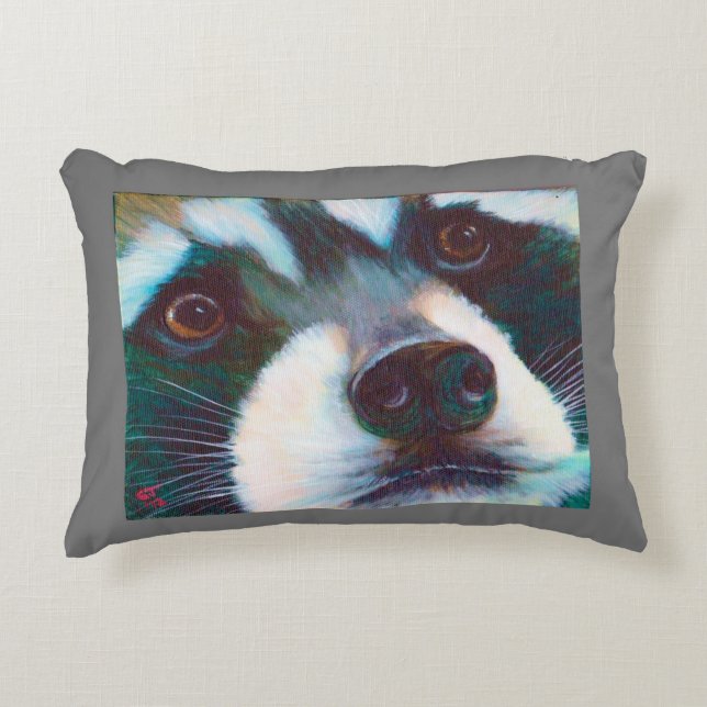 Raccoon Face Pillow Dekokissen (Vorderseite)