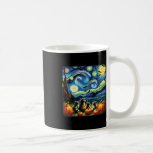 Raccoon Fall Halloween Van Gogh Starry Night Pumpk Kaffeetasse