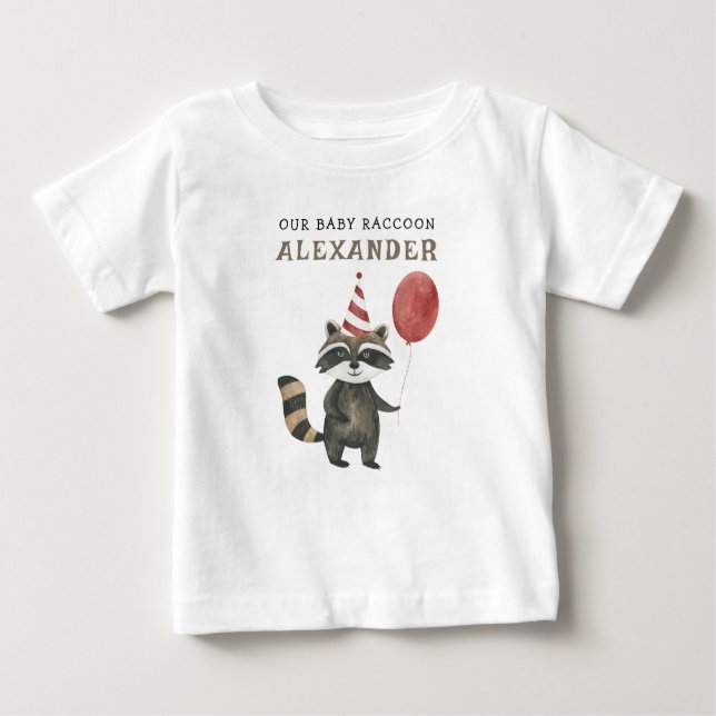 Raccoon First Birthday  Baby T-shirt (Vorderseite)