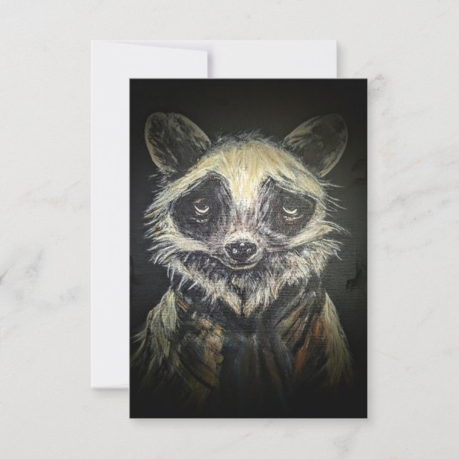 Raccoon Flat Danke Karte (Vorderseite)
