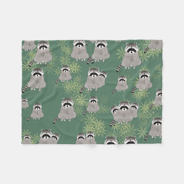Raccoon-Fleece-Decke Fleecedecke (Vorderseite (Horizontal))