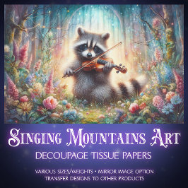 Raccoon Forest Symphony Fantasy Art Decoul Seidenpapier