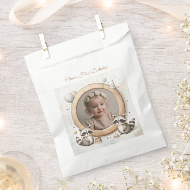 Raccoon-Foto-Rahmen für Kinder zum Geburtstag Geschenktütchen (Ausgeschnitten)