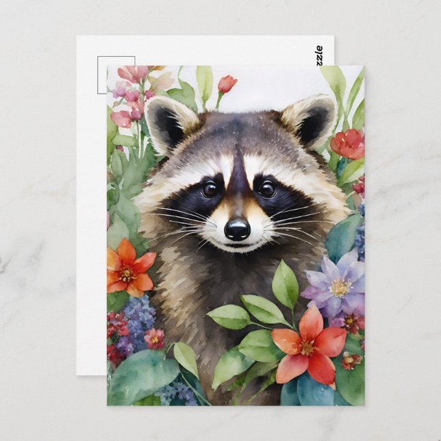 Raccoon Frische Pasta machen Postkarte (Vorne/Hinten)