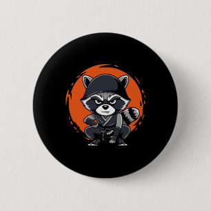 Raccoon Funny Karate Design Kostümtiere Button
