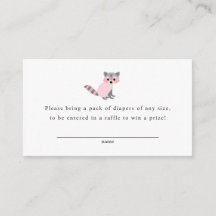 Raccoon-Gewinnspiel-Karte für Mädchen-Dusche