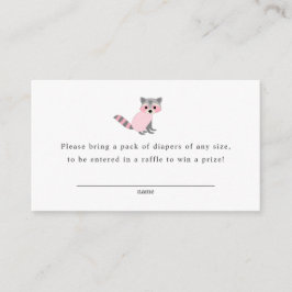 Raccoon-Gewinnspiel-Karte für Mädchen-Dusche Begleitkarte