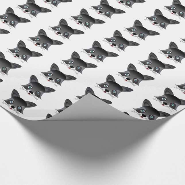 Raccoon - Glossy Wrapping Paper, 30" x 15' Geschenkpapier (Ecke)