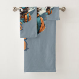 Raccoon Goggles and Peaks Artwork Badhandtuch Set