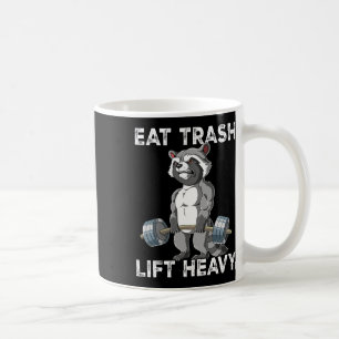 Raccoon Gym Weichtrainings essen Müllhalde schwer Kaffeetasse