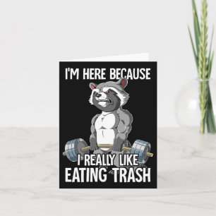 Raccoon Gym Weight Training Bodybuilder Karte