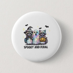 Raccoon Halloween Raccoon Ghost T Button