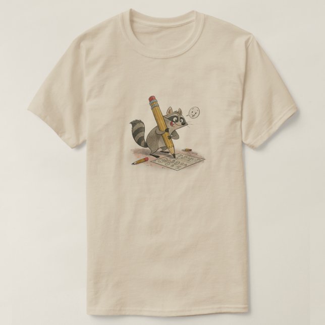 Raccoon Hand-Drawn T-Shirt (Design vorne)