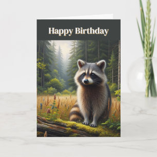 Raccoon Happy Birthday Grußkarte Karte
