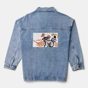 Raccoon Herbst Sonnenuntergang Spaß Jeansjacke