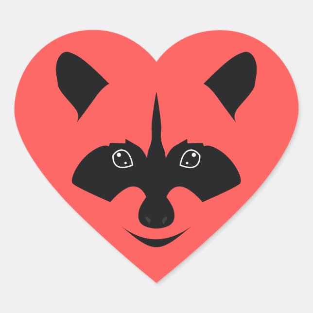 Raccoon Herz-Aufkleber (Vorderseite)