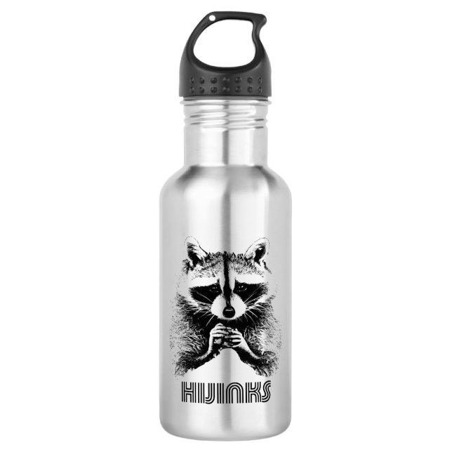 Raccoon Hijinks Edelstahlflasche (Vorderseite)
